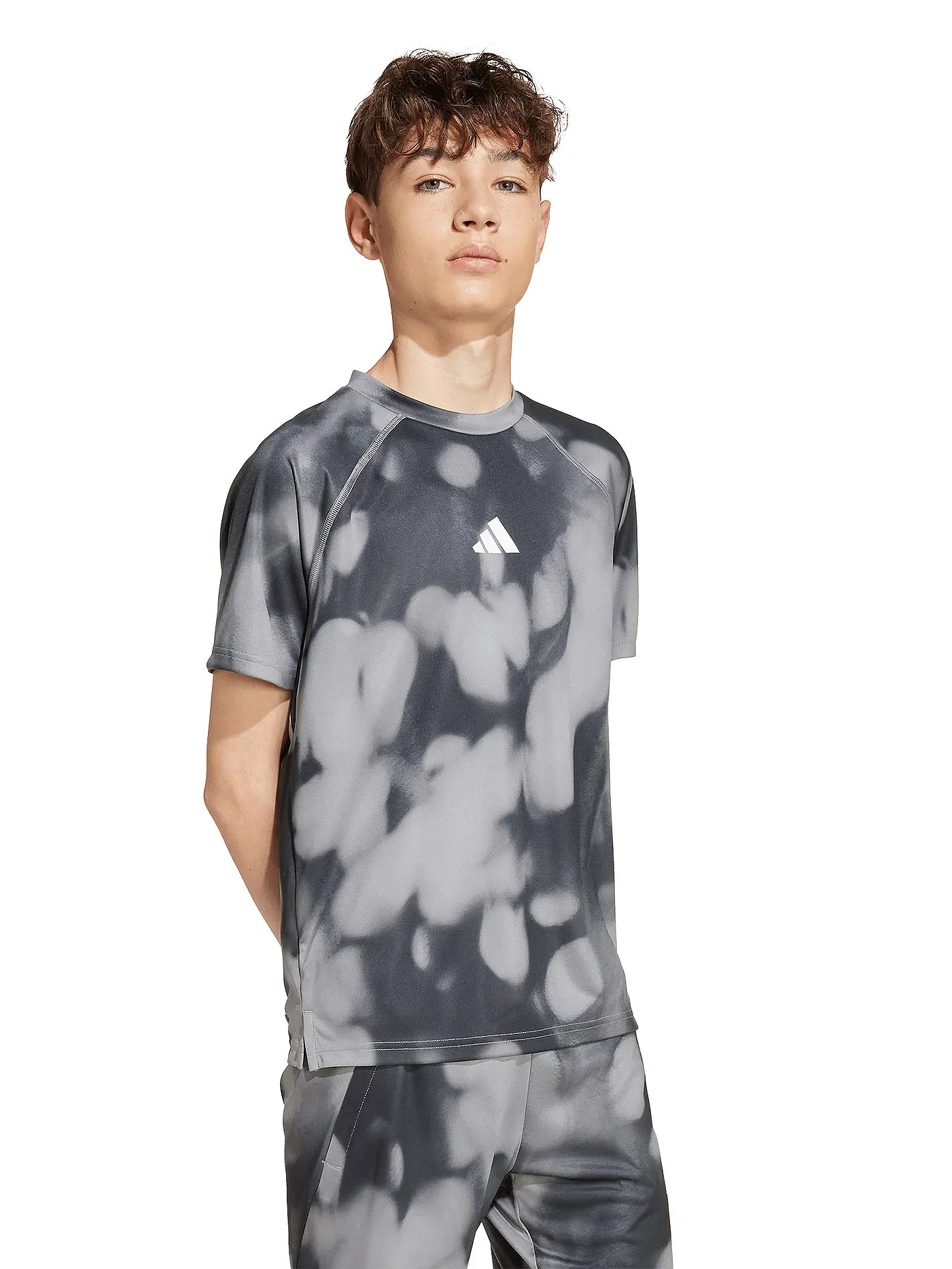 ADIDAS | Jungen Fitnessshirt Allover-Grafik | 